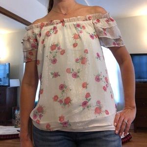 Floral off the shoulder top from Express